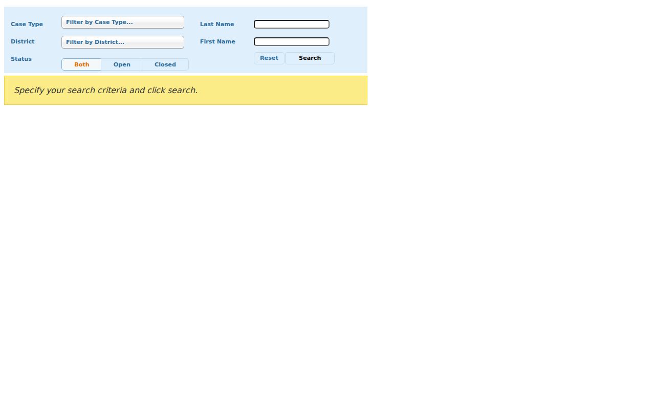 Ellington Probate District PD12 estate and trust lookup fields